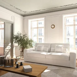 Canapé En Velours|Canapé 5 Places*alinea Canapé 5 places fixe en velours côtelé - roucas Beige