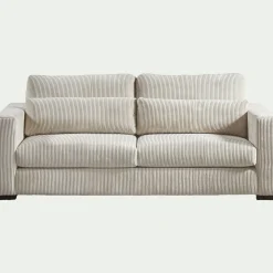 Canapé 3 Places*alinea Canapé 3 places fixe en velours côtelé Azores - Beige