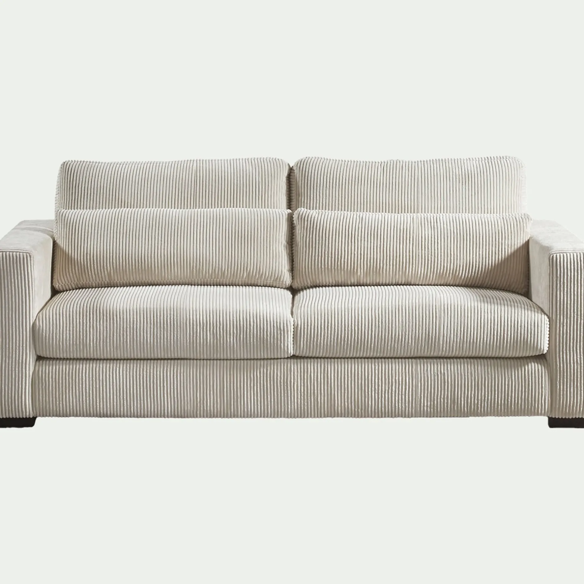 Canapé 3 Places*alinea Canapé 3 places fixe en velours côtelé Azores - Beige