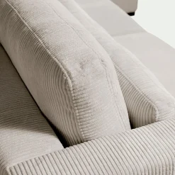 Canapé 3 Places*alinea Canapé 3 places fixe en velours côtelé Azores - Beige