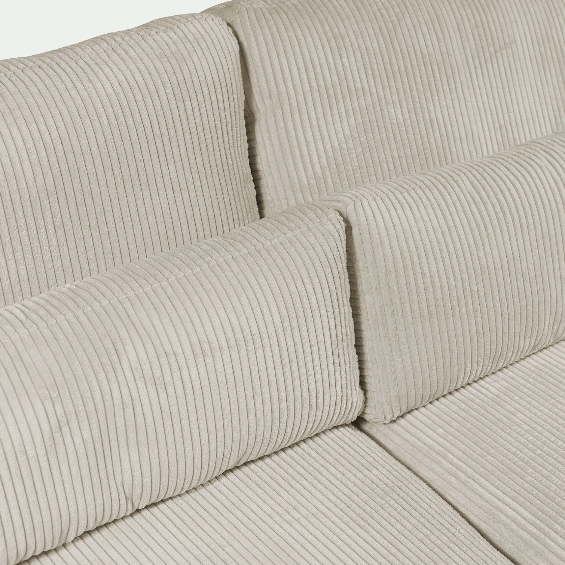 Canapé 3 Places*alinea Canapé 3 places fixe en velours côtelé Azores - Beige