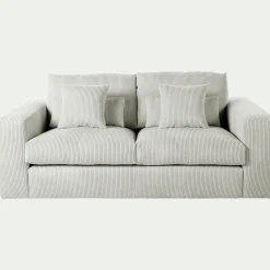 Canapé 3 Places*alinea Canapé 3 places fixe en velours côtelé - borie Gris