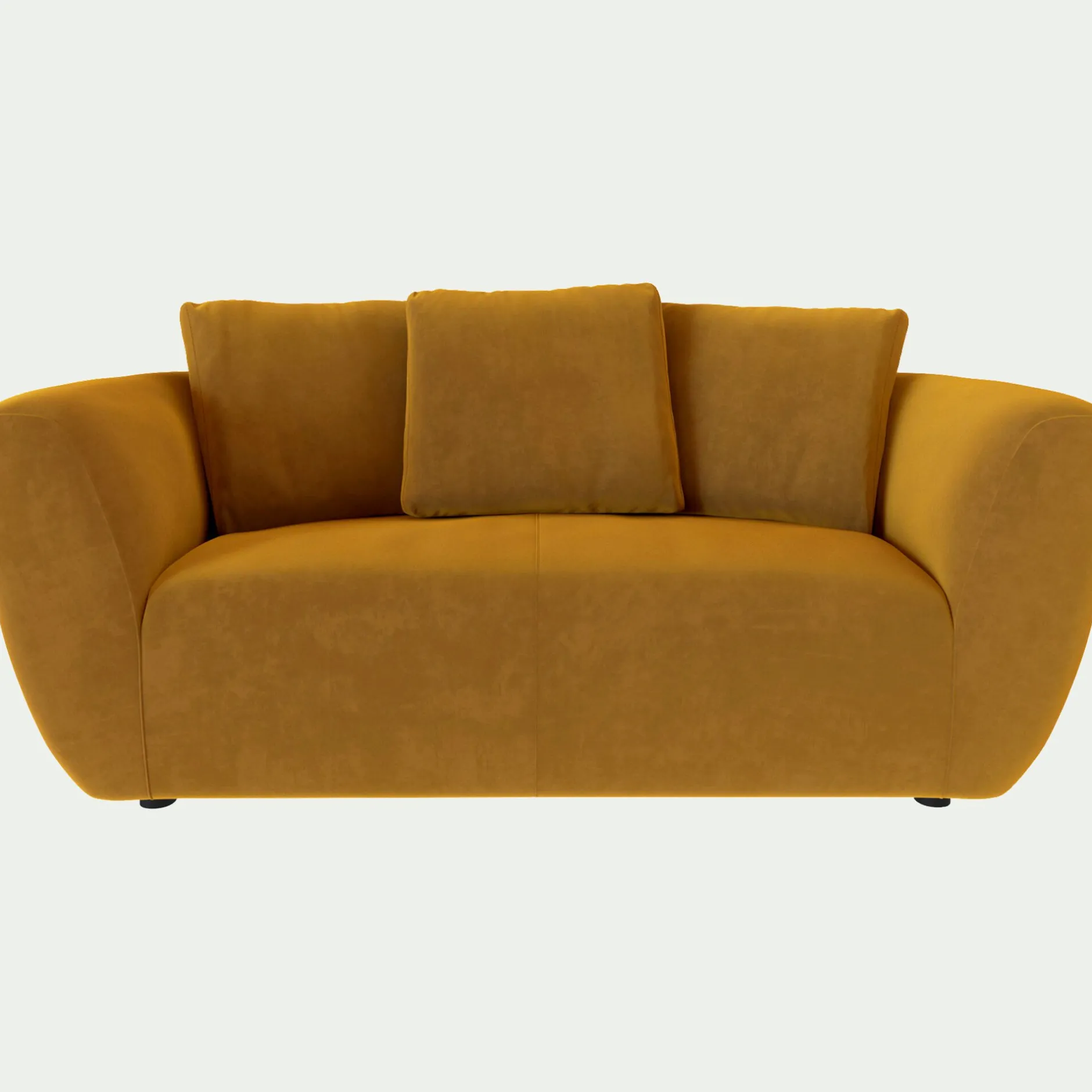Canapé 2 Places*alinea Canapé 2 places fixe en velours Velvet - Jaune argan