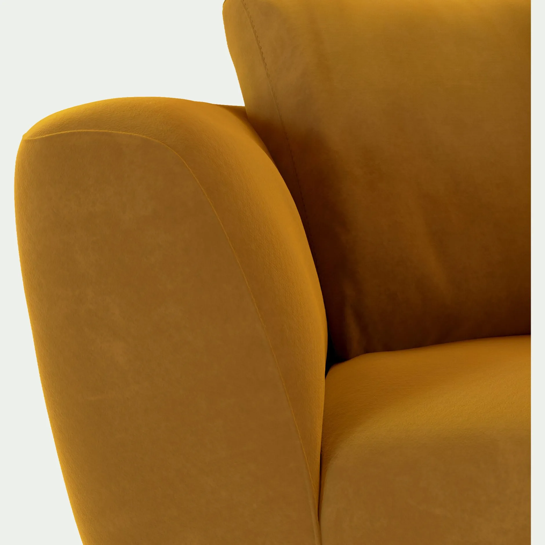 Canapé 2 Places*alinea Canapé 2 places fixe en velours Velvet - Jaune argan