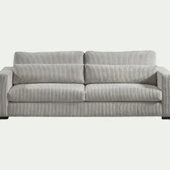 Canapé 5 Places*alinea Canapé 5 places fixe en velours côtelé Azores - borie Gris