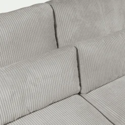 Canapé 5 Places*alinea Canapé 5 places fixe en velours côtelé Azores - borie Gris