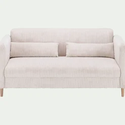 Canapé En Velours|Canapé 3 Places*alinea Canapé 3 places fixe en velours côtelé pearl - roucas Beige