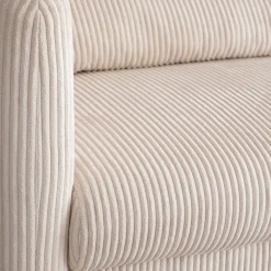 Canapé En Velours|Canapé 3 Places*alinea Canapé 3 places fixe en velours côtelé pearl - roucas Beige