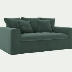 Canapé 2 Places*alinea Canapé 2 places fixe en velours - sauge Vert