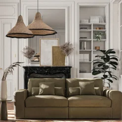 Canapé En Velours|Canapé 5 Places*alinea Canapé 5 places fixe en velours côtelé - cèdre Vert