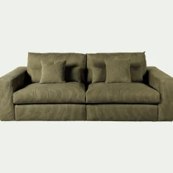 Canapé En Velours|Canapé 5 Places*alinea Canapé 5 places fixe en velours côtelé - cèdre Vert