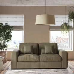 Canapé 3 Places*alinea Canapé 3 places fixe en velours côtelé - cèdre Vert