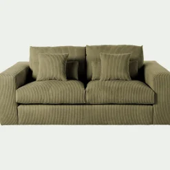 Canapé 3 Places*alinea Canapé 3 places fixe en velours côtelé - cèdre Vert