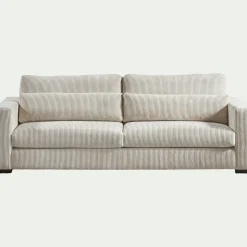 Canapé En Velours|Canapé 5 Places*alinea Canapé 5 places fixe en velours côtelé Azores - Beige