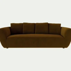 Canapé 4 Places*alinea Canapé 4 places fixe en velours Velvet - bronze Marron
