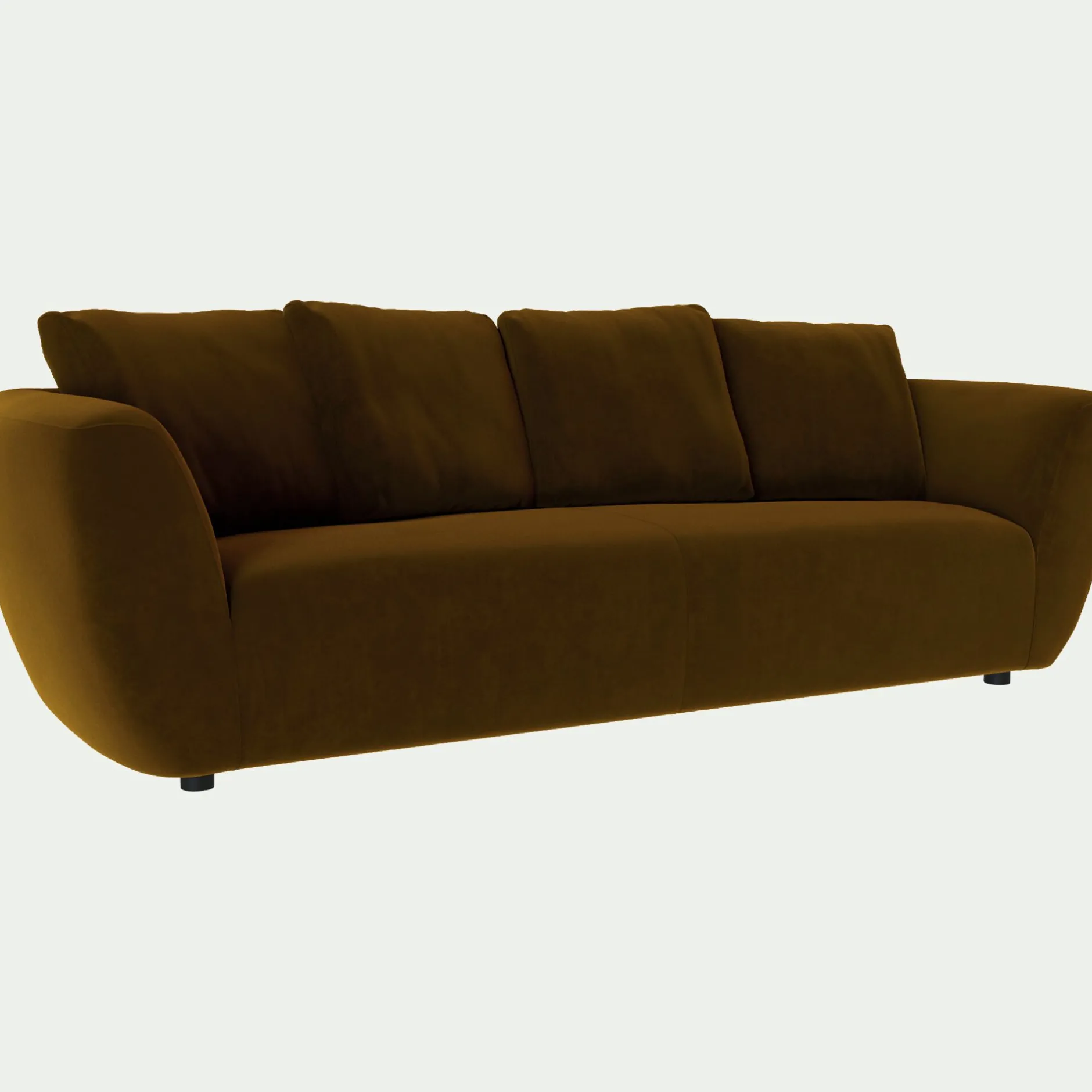 Canapé 4 Places*alinea Canapé 4 places fixe en velours Velvet - bronze Marron