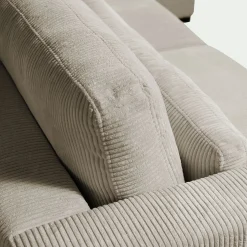 Canapé En Velours|Canapé 5 Places*alinea Canapé 5 places fixe en velours côtelé Azores - taupe Gris