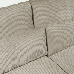 Canapé En Velours|Canapé 5 Places*alinea Canapé 5 places fixe en velours côtelé Azores - taupe Gris