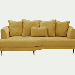 Canapé En Tissu|Canapé Fixe*alinea Canapé 3 places fixe gauche en tissu cannes - argan Jaune