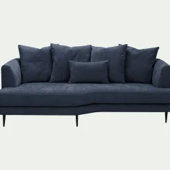 Canapé En Tissu|Canapé 3 Places*alinea Canapé 3 places fixe gauche en tissu cannes - autan Bleu