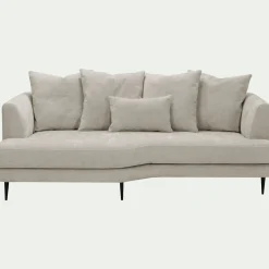 Canapé En Tissu|Canapé 3 Places*alinea Canapé 3 places fixe gauche en tissu Cannes - roucas Beige