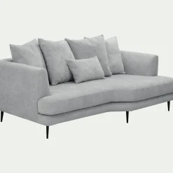 Canapé En Tissu|Canapé 3 Places*alinea Canapé 3 places fixe gauche en tissu Cannes - Gris