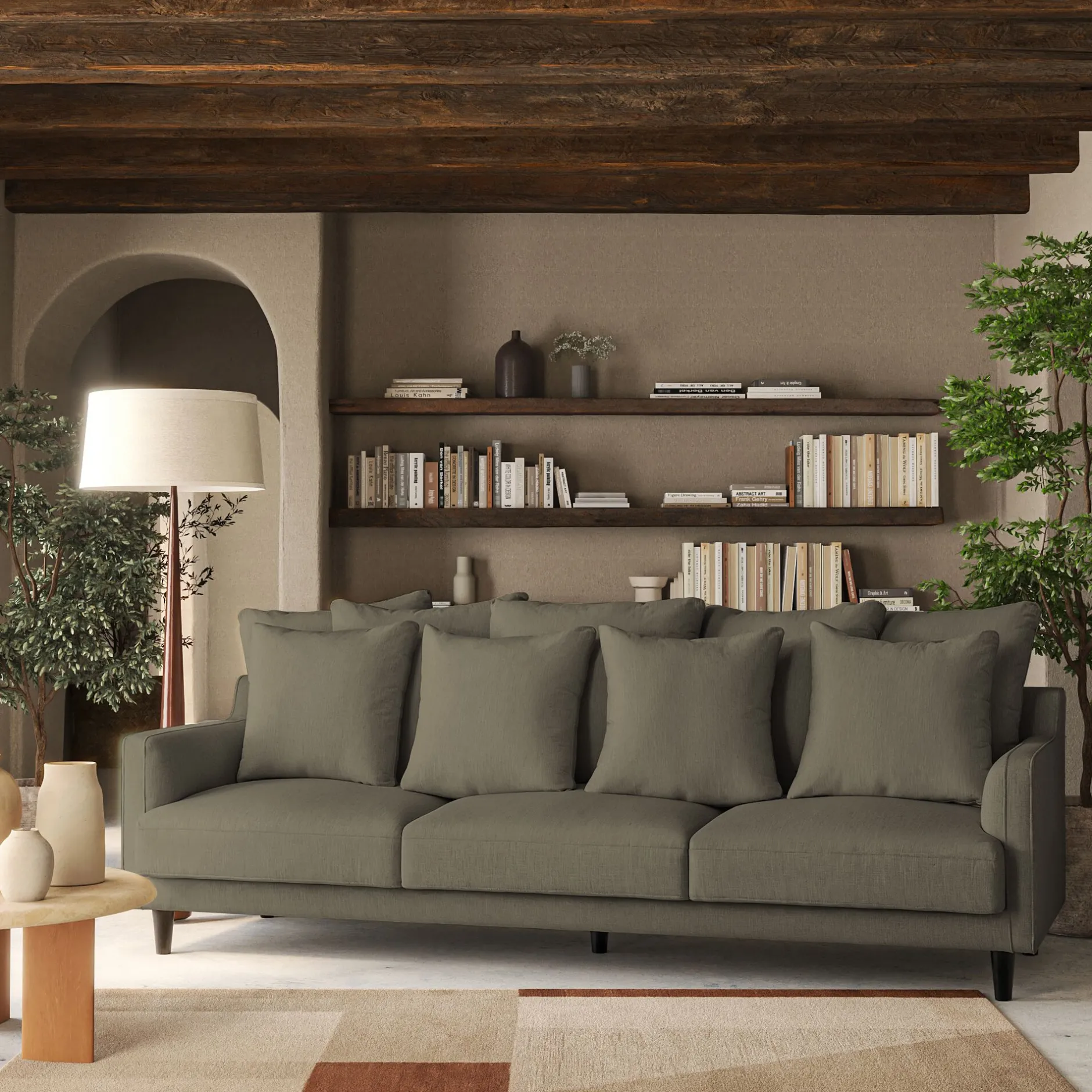 Canapé 6 Places Et Plus*alinea Canapé 6 places fixe tissu mixte - cedre Vert