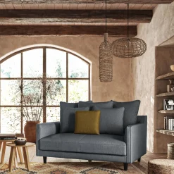 Canapé 2 Places*alinea Canapé 2 places fixe tissu mixte - ardoise Gris