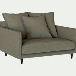 Canapé En Lin|Canapé En Tissu*alinea Canapé 1,5 places fixe tissu mixte - cedre Vert