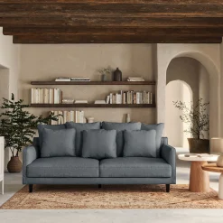 Canapé 4 Places*alinea Canapé 4 places fixe tissu mixte - Gris ardoise