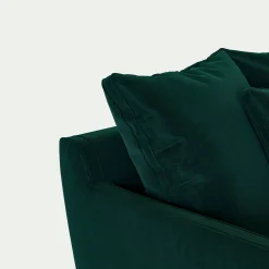 Canapé En Velours|Canapé Fixe*alinea Canapé 3 places fixe velours - canard Bleu