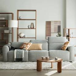 Canapé En Tissu|Canapé 5 Places*alinea Canapé 5 places relax droit en tissu - borie Gris