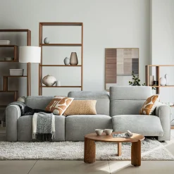 Canapé En Tissu|Canapé 5 Places*alinea Canapé 5 places relax droit en tissu - borie Gris