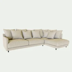 Canapé En Lin|Canapé En Tissu*alinea Canapé angle droit convertible tissu mixte - alpilles Beige