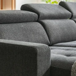 Canapé En Tissu|Canapé 4 Places*alinea Canapé avec angle réversible convertible en tissus pop avec accoudoirs 20cm - anthracite Gris