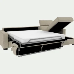 Canapé 4 Places|Canapé Convertible*alinea Canapé avec angle réversible convertible en tissus pop avec accoudoirs 20cm - Beige
