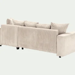 Canapé En Velours|Canapé 4 Places*alinea Canapé convertible à angle réversible en velours côtelé - roucas Beige