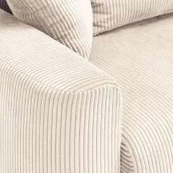 Canapé En Velours|Canapé 4 Places*alinea Canapé convertible à angle réversible en velours côtelé - roucas Beige