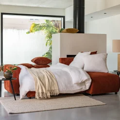 Canapé En Velours|Canapé 4 Places*alinea Canapé convertible à angle réversible en velours côtelé - brun rustrel Marron