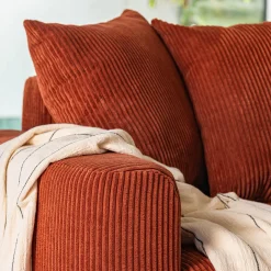 Canapé En Velours|Canapé 4 Places*alinea Canapé convertible à angle réversible en velours côtelé - brun rustrel Marron