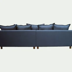 Canapé En Tissu|Canapé 5 Places*alinea Canapé convertible 5 places avec pieds arrondis en tissu nature - Bleu