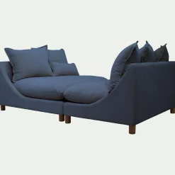 Canapé En Tissu|Canapé 5 Places*alinea Canapé convertible 5 places avec pieds arrondis en tissu nature - Bleu