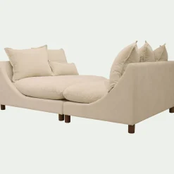 Canapé En Tissu|Canapé 5 Places*alinea Canapé convertible 5 places avec pieds arrondis en tissu nature - écru Blanc