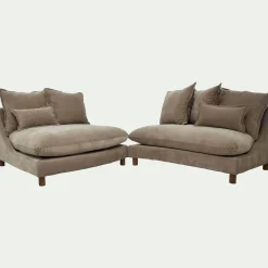 Canapé En Tissu|Canapé 5 Places*alinea Canapé convertible 5 places en tissu nantes - taupe Marron