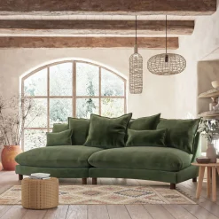 Canapé En Tissu|Canapé Convertible*alinea Canapé conible 5 places en tissu nantes - cèdre Vert