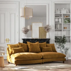 Canapé En Tissu|Canapé 5 Places*alinea Canapé convertible 5 places en tissu nantes - bronze Marron