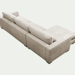 Canapé 4 Places|Canapé Fixe*alinea Canapé d'angle chaise longue gauche fixe en tissu Genesis - Beige