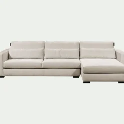 Canapé 4 Places|Canapé Fixe*alinea Canapé d'angle chaise longue droite fixe en tissu Genesis - Beige