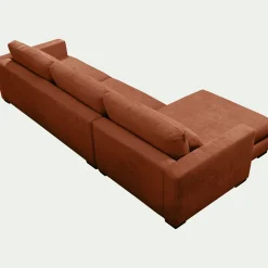 Canapé 4 Places|Canapé Fixe*alinea Canapé d'angle chaise longue gauche fixe en tissu Genesis - brun rustrel Marron