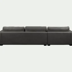 Canapé 4 Places|Canapé Fixe*alinea Canapé d'angle chaise longue gauche fixe en tissu Bloq - anthracite Gris